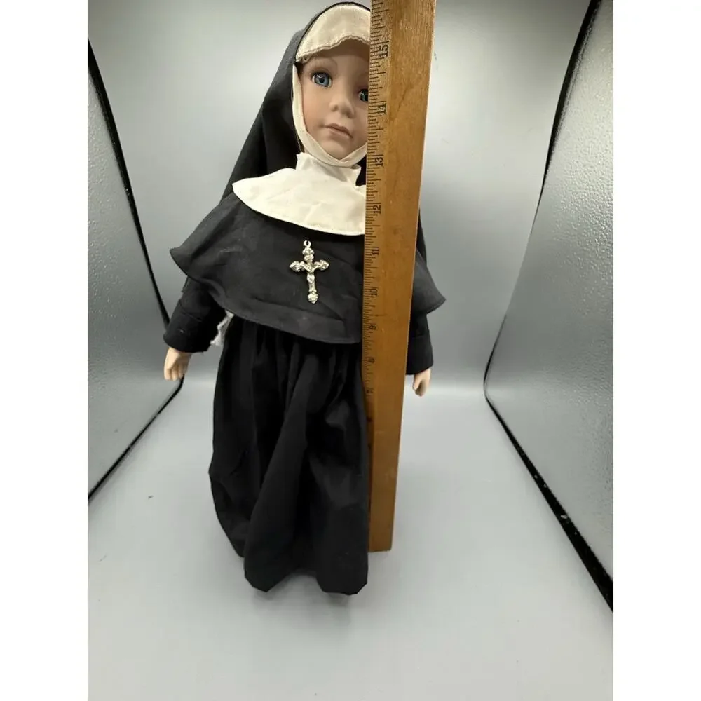 Catholic Nun Doll 18” Religious Collector Doll Habit Crucifix Rosary